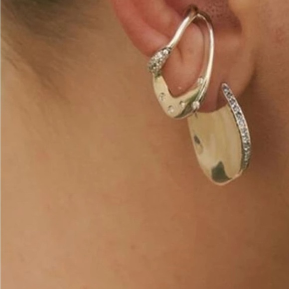 Geo Minimalist Layer Earrings - Picture 4 of 4